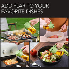 2-in-1 Oil Dispenser & Sprayer Bottle for Kitchen