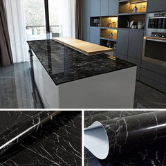 Self Adhesive Black Marble Wallpaper Roll