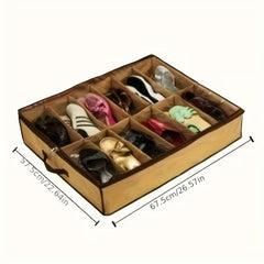 Set of 12 Stackable Shoe Storage Boxes with Transparent Front Cover